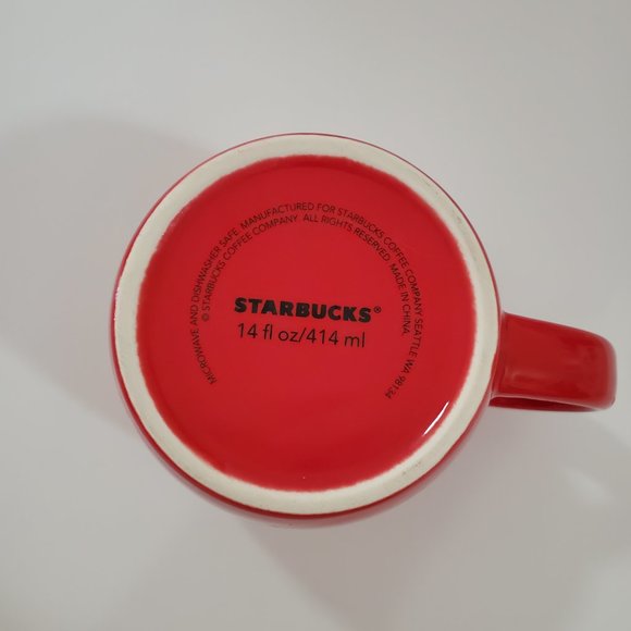 Starbucks Holiday Christmas Red Mugs Set of 2, 14 OZ. NWOT - Picture 2 of 3